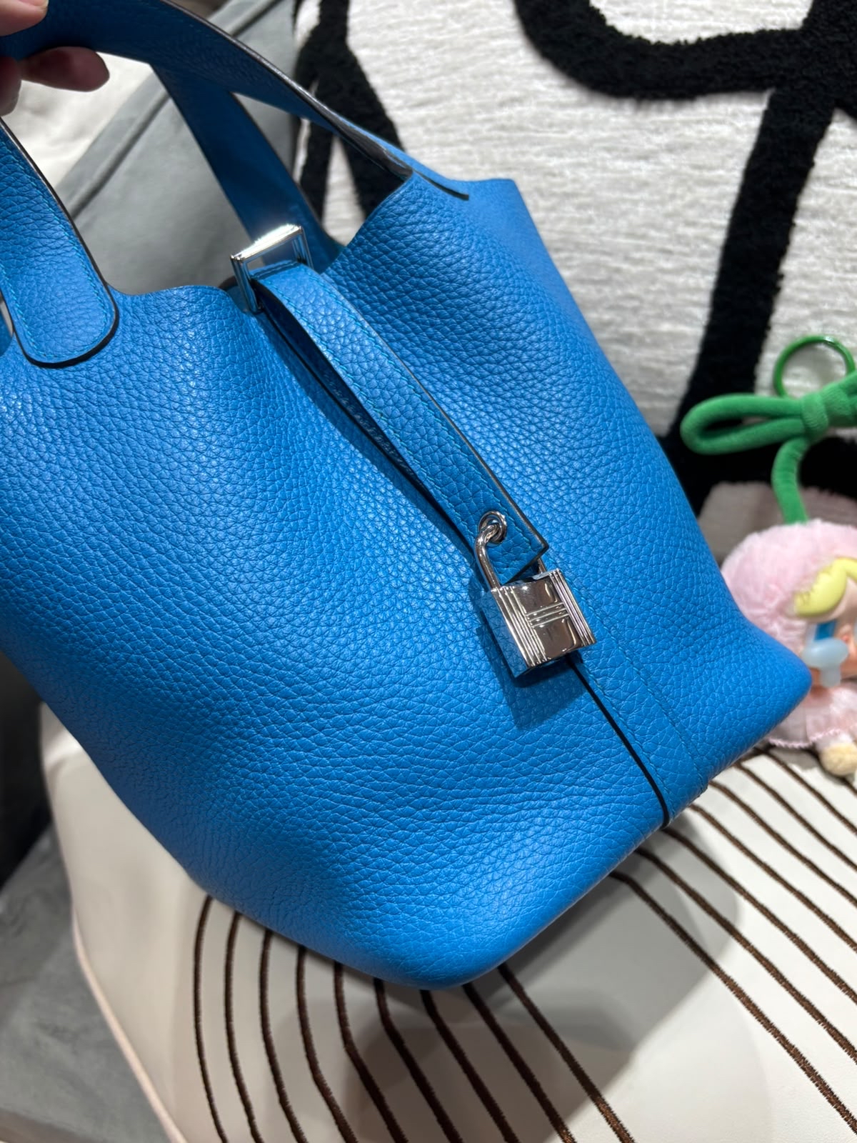 HERMES PICOTIN 18,STAMP A,B3 Bleu Zanzibar 100%Authentic, 98%New ✅key lock✅dust bag✅box