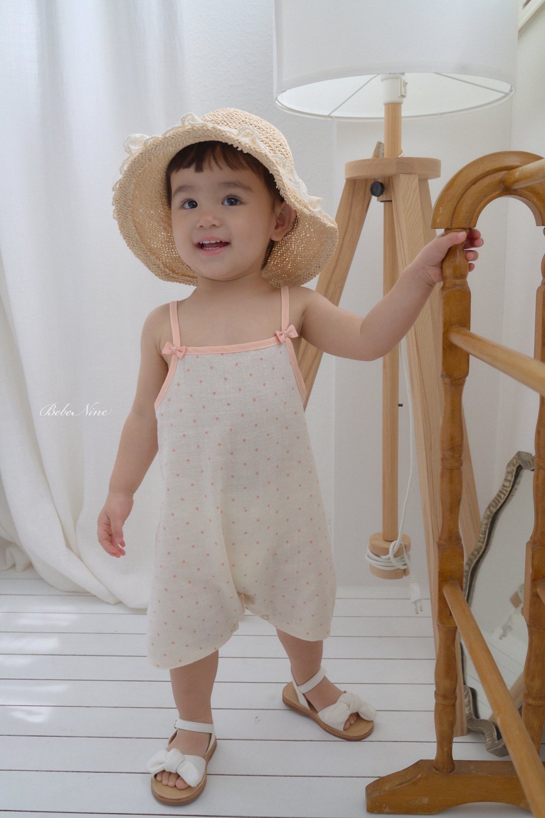 ☀️預訂 韓國直送☀️🇰🇷Bebenine兩色波點絲帶吊帶連身服