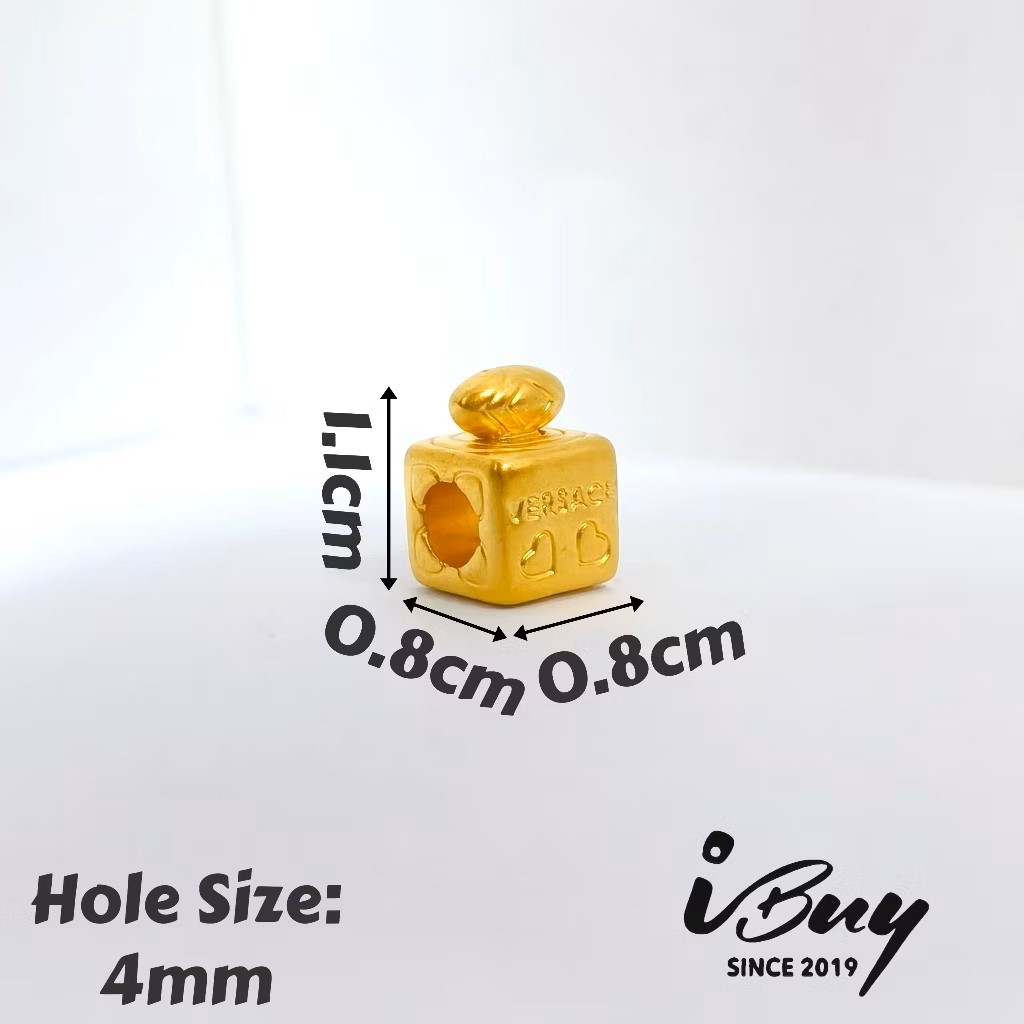 916 HARD GOLD VERSACE PERFUME BATTLE CHARM BEAD 916 硬金 范思哲香水瓶串咀