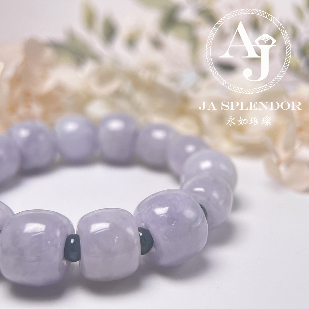 FB26-H60 天然翡翠A玉 紫玉路路通手串