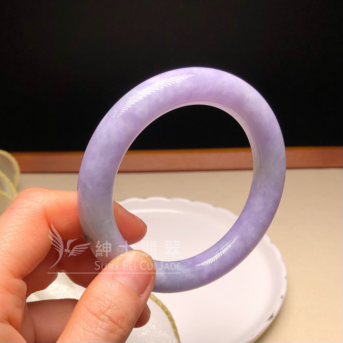 木那藍紫飄花圓鐲55.4mm