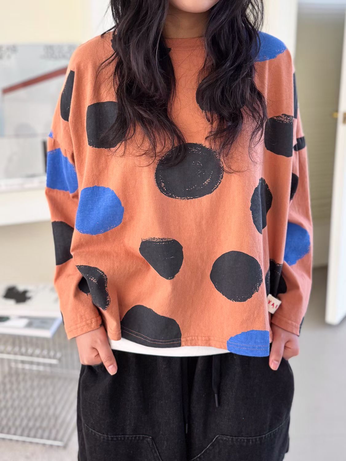 YA OE 藍點圖案top-2色