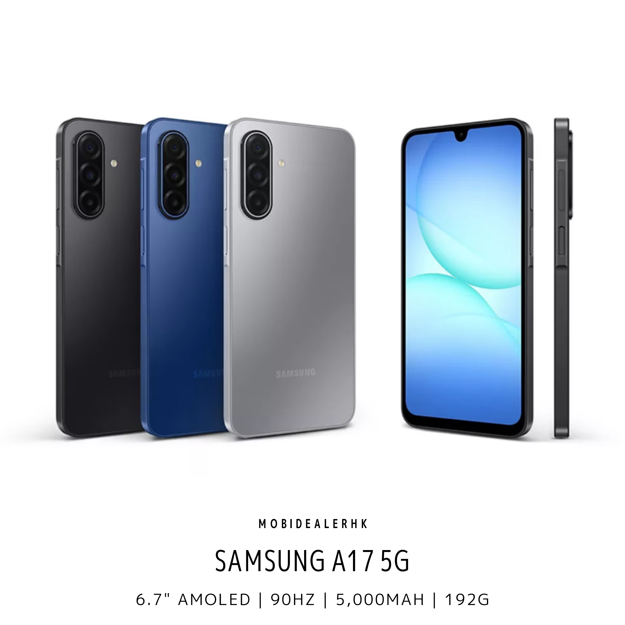 Samsung A17 | 三星 A17 | 5G | 智能手機 | 6.7 吋 90Hz Super AMOLED 大屏幕 | 5000 萬像素 OIS 防手震相機 | 5000mAh 大容量電池