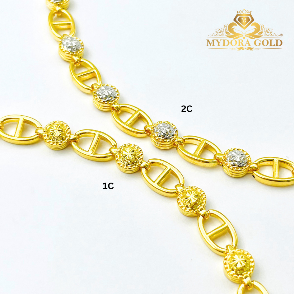 MYDORA Rantai Tangan Fesyen Diamond Cut Chain l EMAS 916/22K