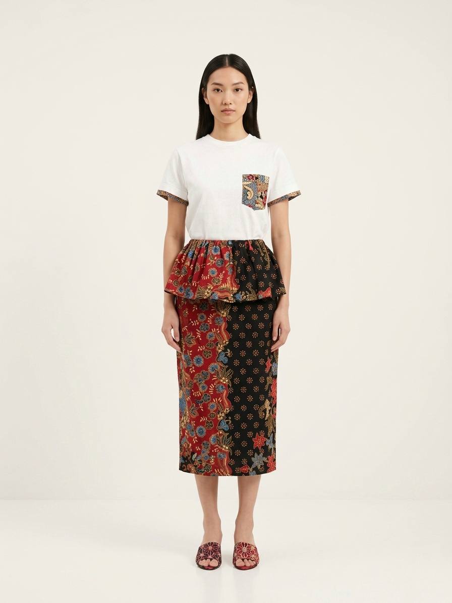 T8066 - Melur Peplum Batik Skirt