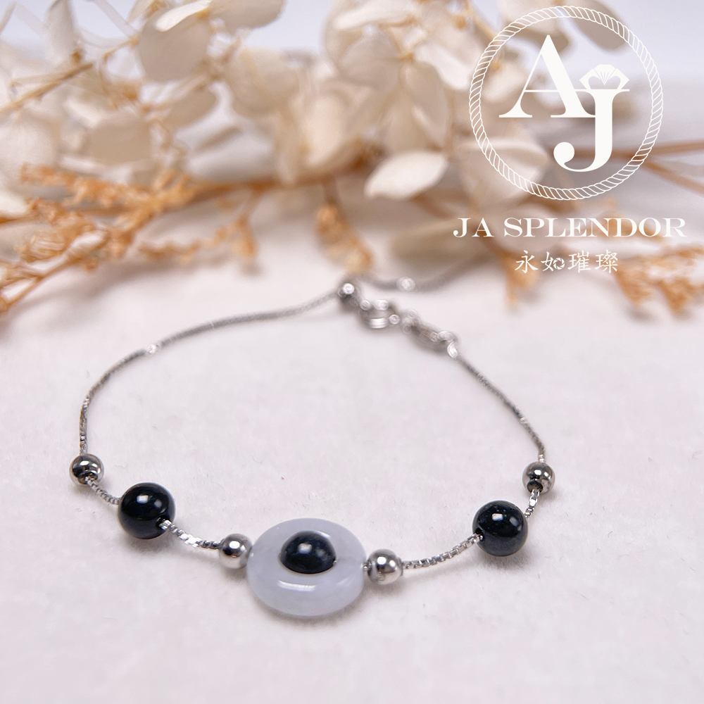 D-36J 天然翡翠A玉 薄荷糖系列純銀手鏈