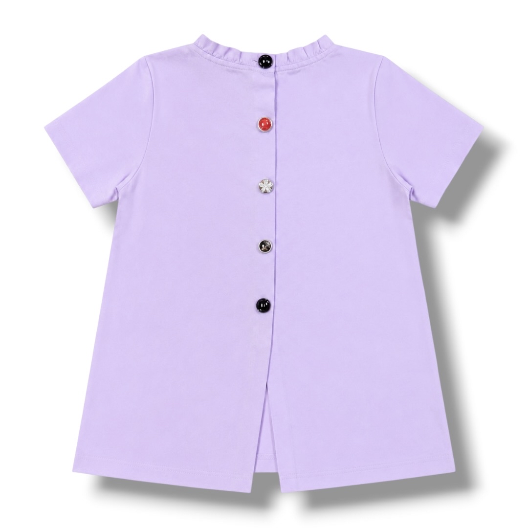 Skye x Pebbly Bejewel Heart Button Tee