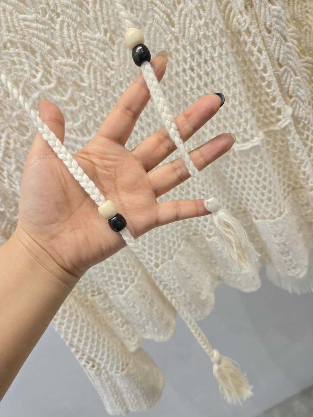 Bohemian Crochet Top & Tiered Maxi Skirt Set ‖ 波西米亚钩花罩衫半身裙套装 KR0699171