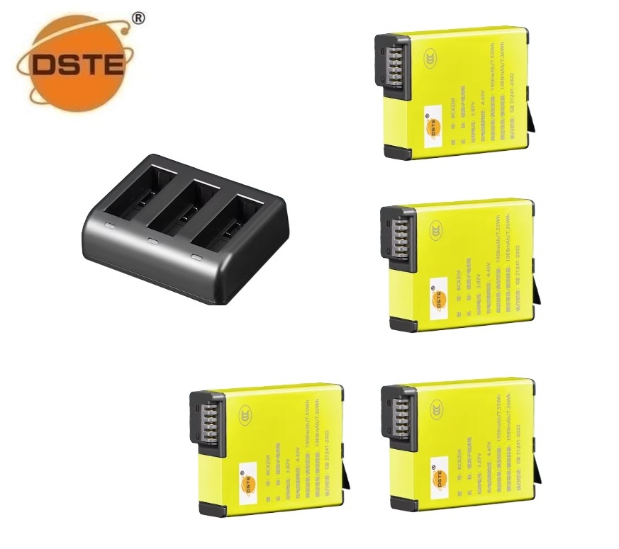 DSTE BCX204 Lithium-Ion Battery With USB Charger For DJI Osmo 360 and Osmo Action 6 / 5 Pro / 4 / 3 代用鋰電池 (CCC Certification / 3C認證)
