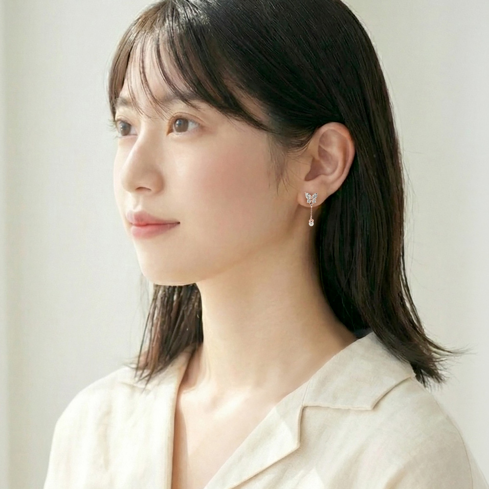 📦訂購 台灣限定 三麗鷗SanrioＸSTORY 故事銀飾 My Melody 童話仙子系列 美樂蒂蝴蝶晶鑽純銀耳環