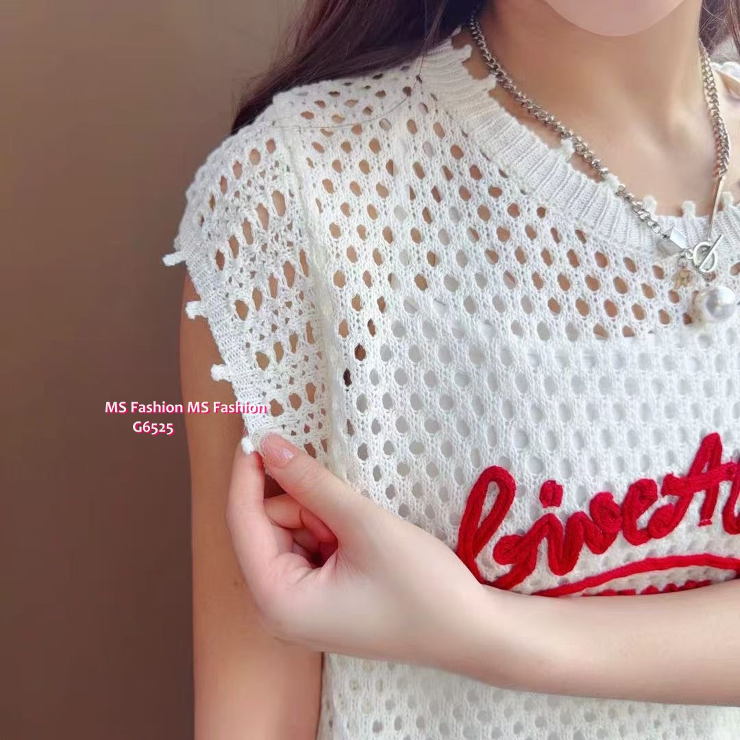 G6525 扭繩假兩件top