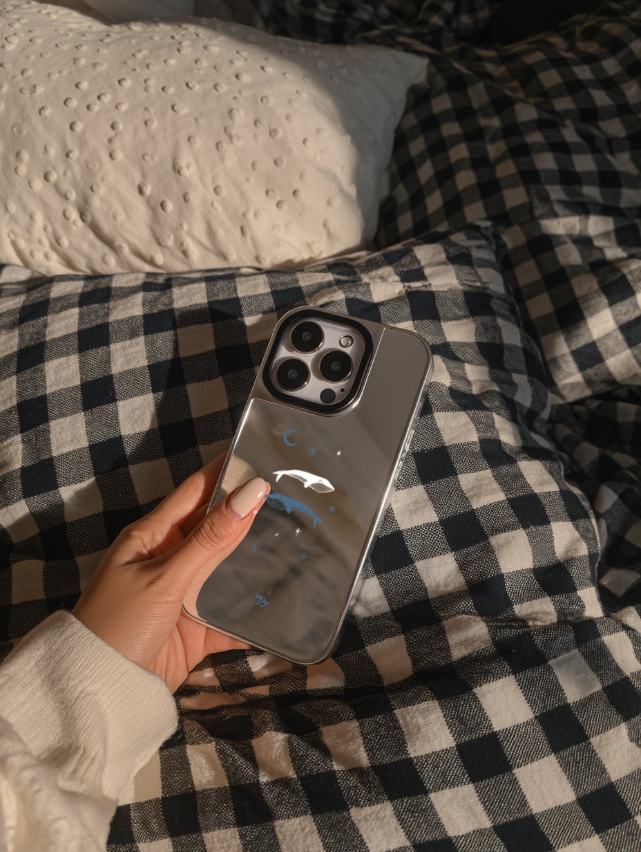 【The Whale Twins】銀框鏡面MagSafe iPhone Case