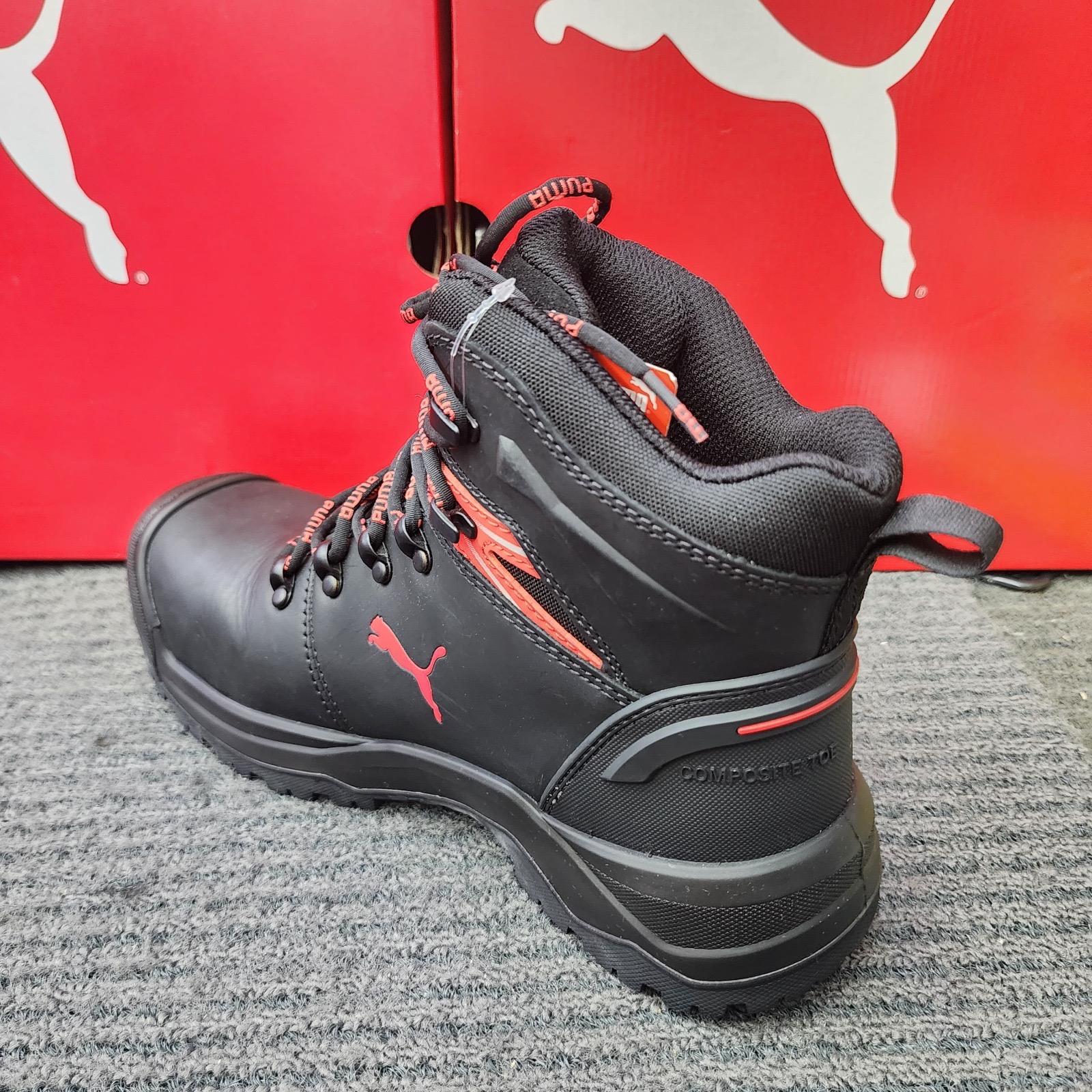 PUMA Safety Shoes 63.274.0 Iron Black Heavy Duty sole Mid Cut 632740 for Oil and Gas