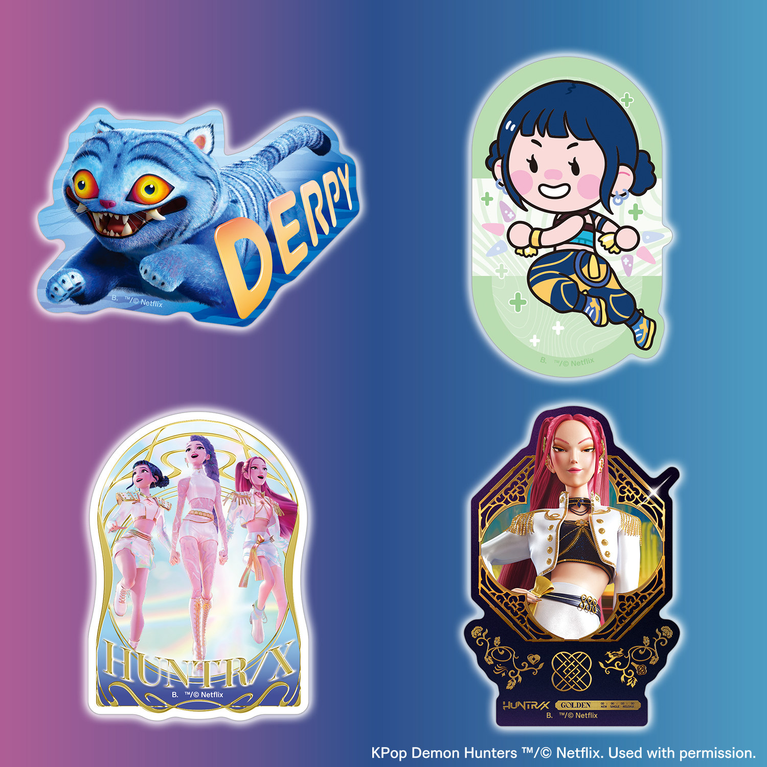 (行版) Bandai Carddass K-POP DEMON HUNTERS 獵魔女團 Die Cut 貼紙 第一彈 (1包4張 / 原盒20包) 