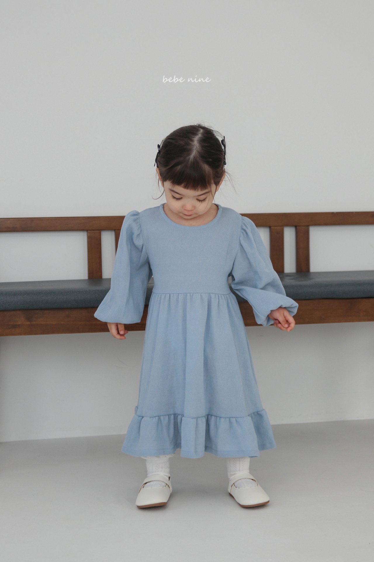 🌸預訂 韓國直送🌸🇰🇷Bebenine兩色後背蝴蝶結綁帶寬鬆長袖連身裙