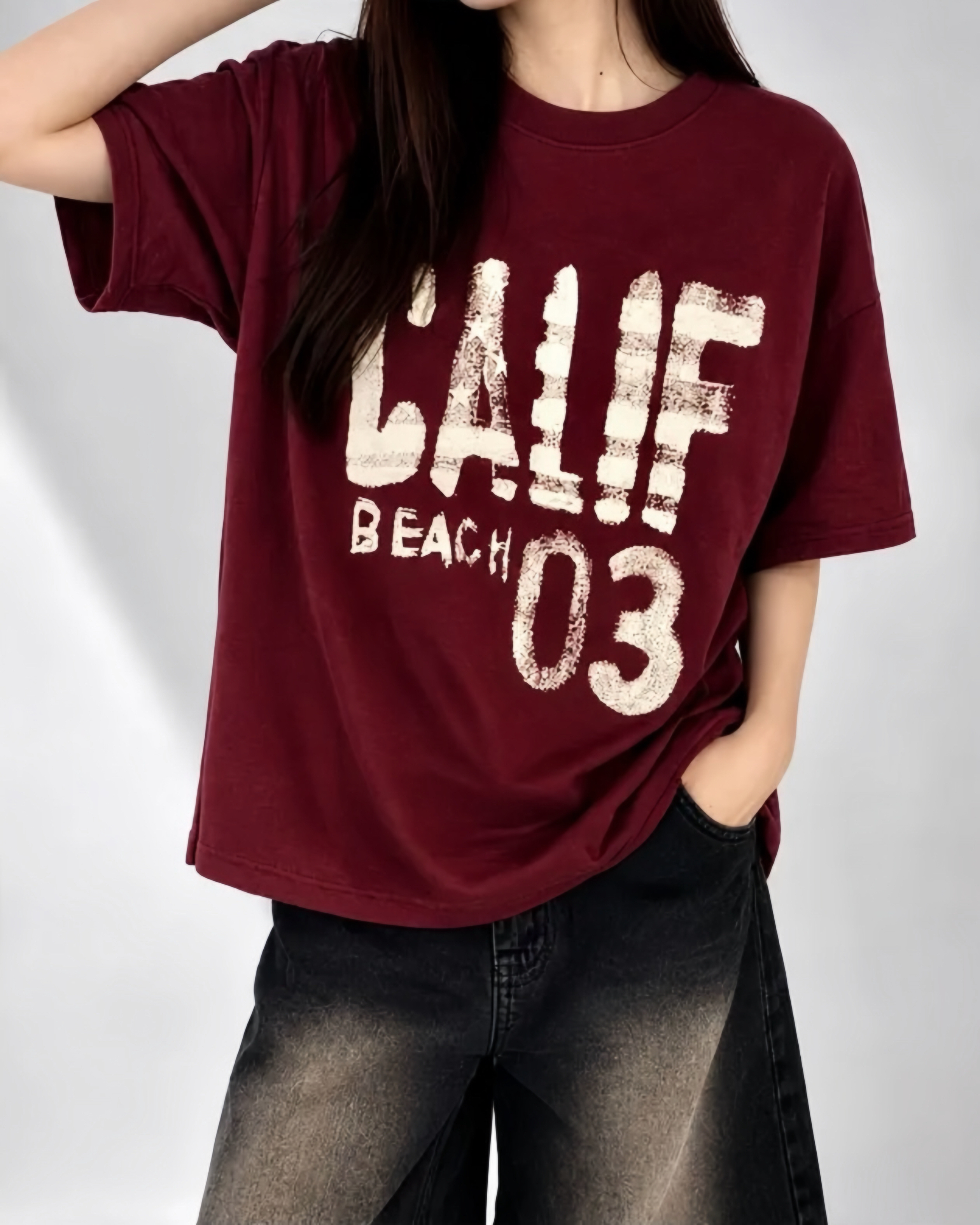 Vintage Wash Graphic Oversized Tee⁠