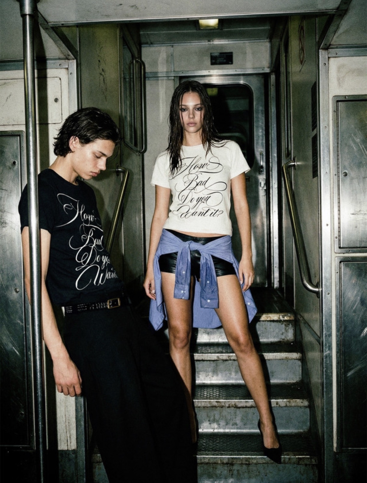 BADBLOOD [w-tee26-136] DO YOU WANT IT Script Short Sleeve T-Shirt - White$69.00