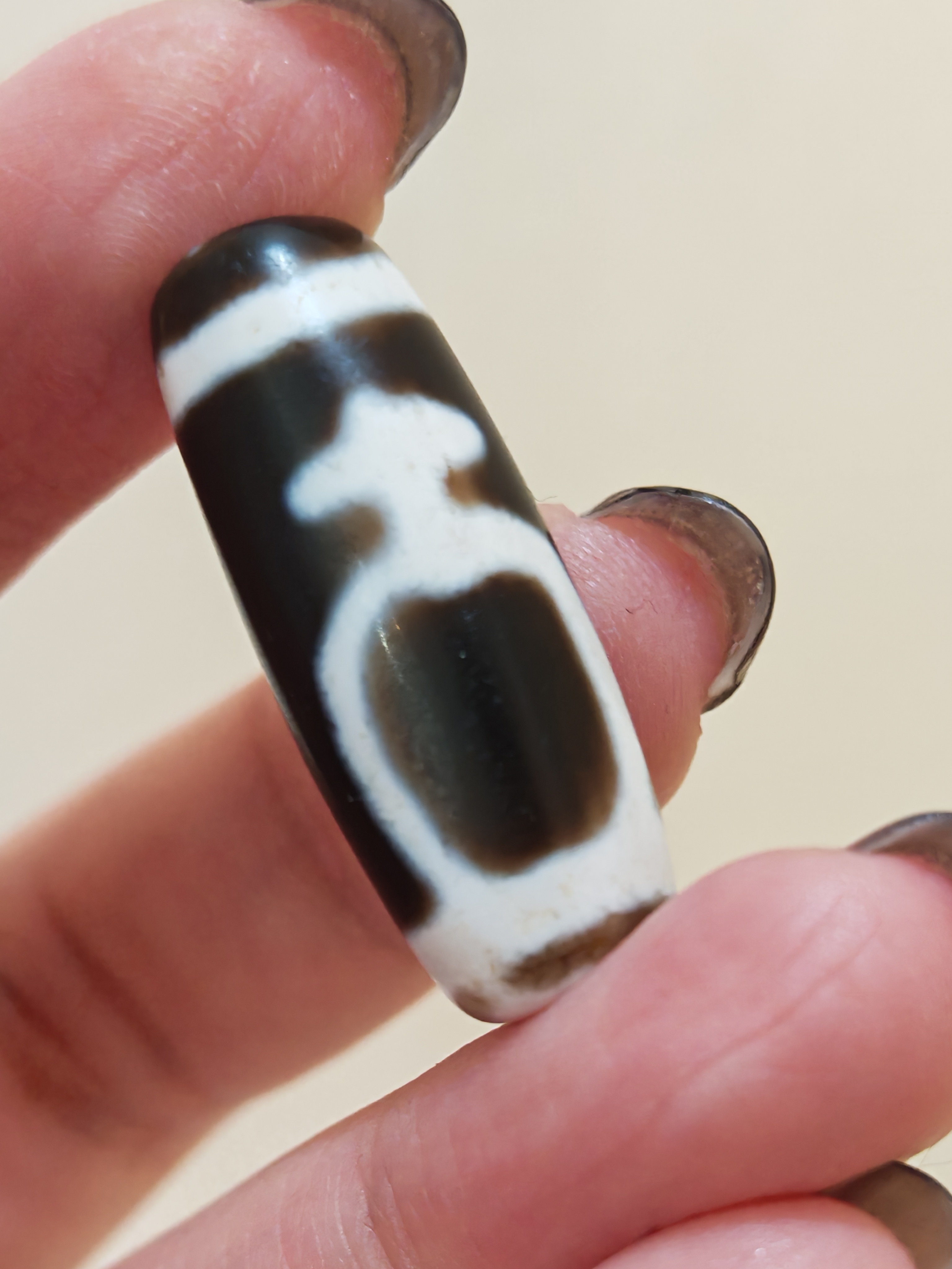 「黑白寶瓶天珠」26023