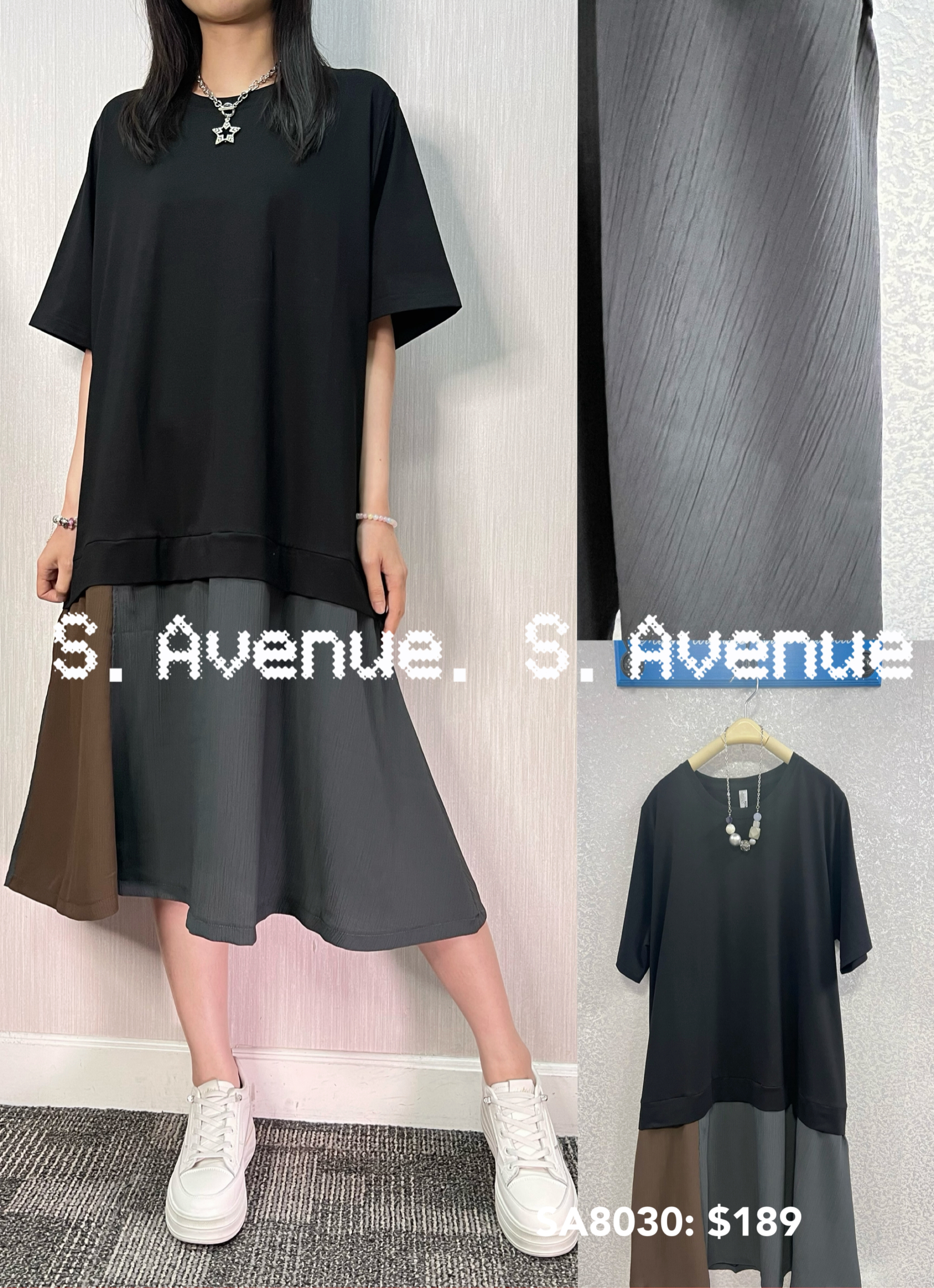 SA8030: 短袖下拼布op