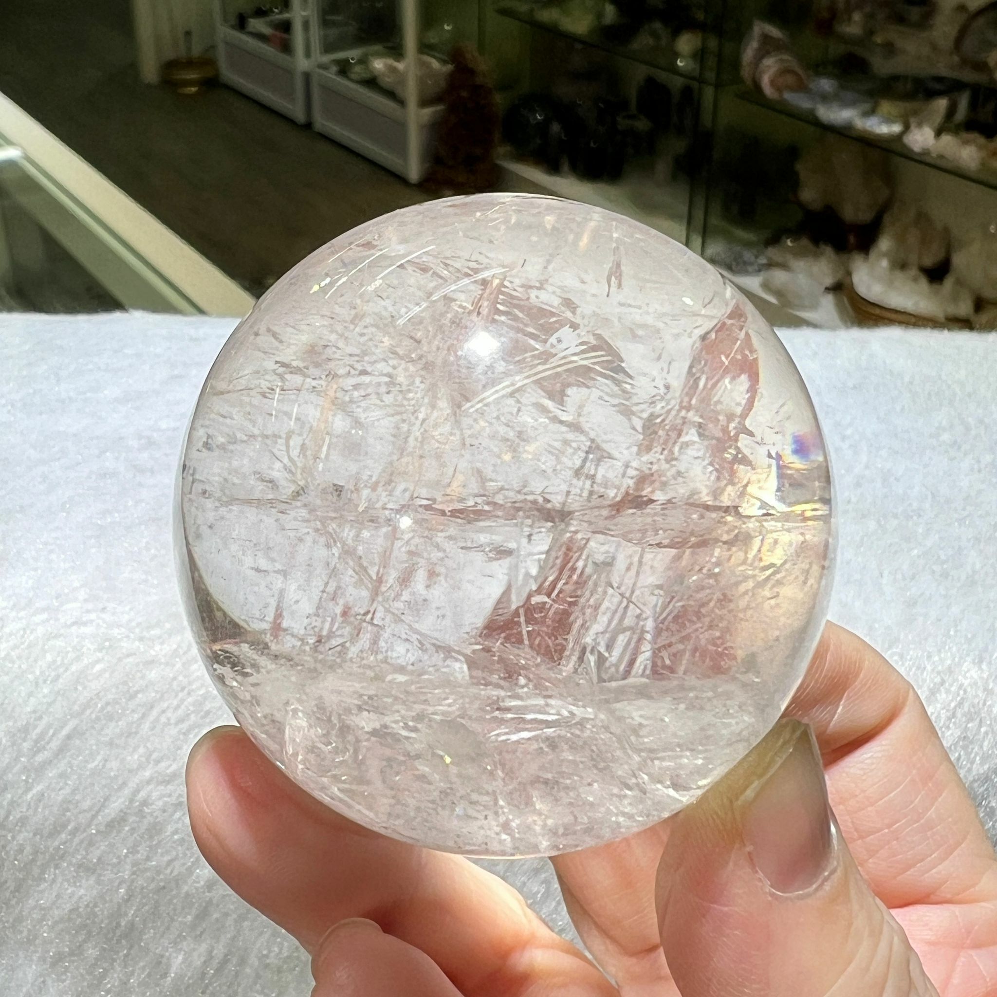 白水晶 球 - 5.6cm+/- (不連座) - 1