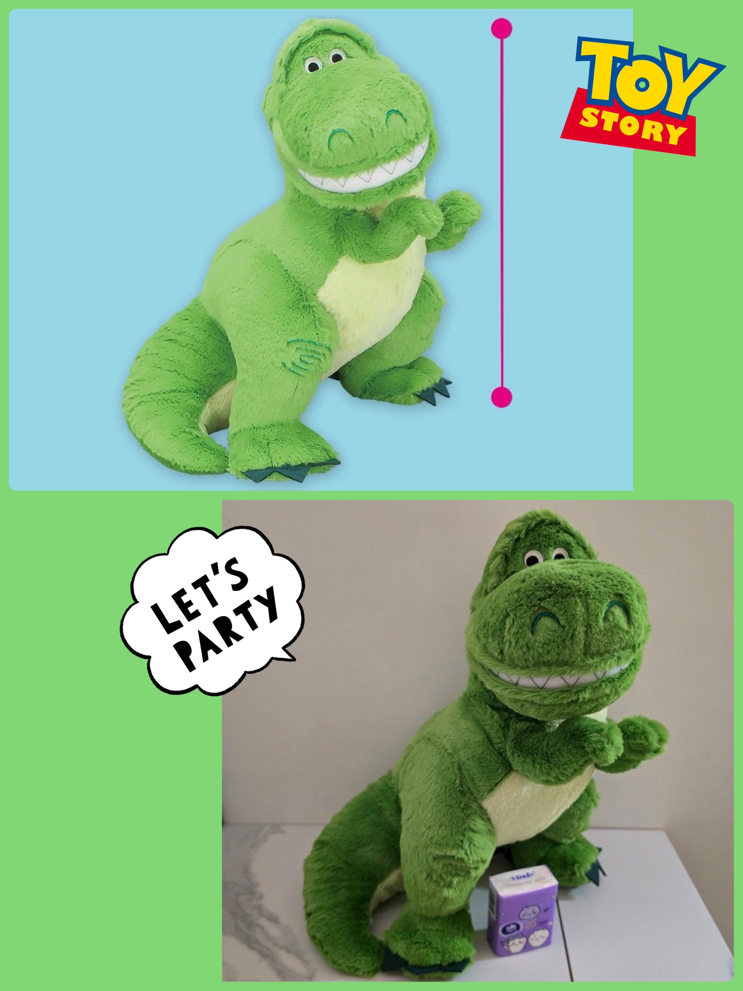 ☆現貨☆Disney Pixar Toy Story 反斗奇兵玩具總動員Rex 抱抱龍大公仔
