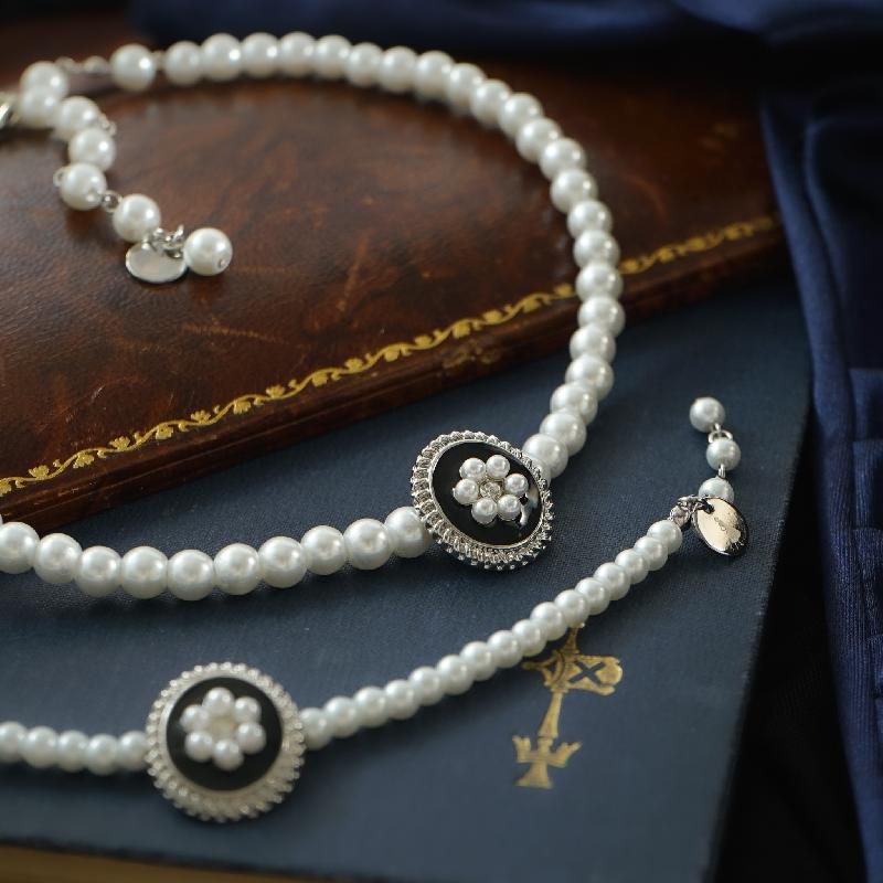 Vintage1961 Design - Victorian Revival Faux Pearl Choker Necklace/Bracelet (FM179)