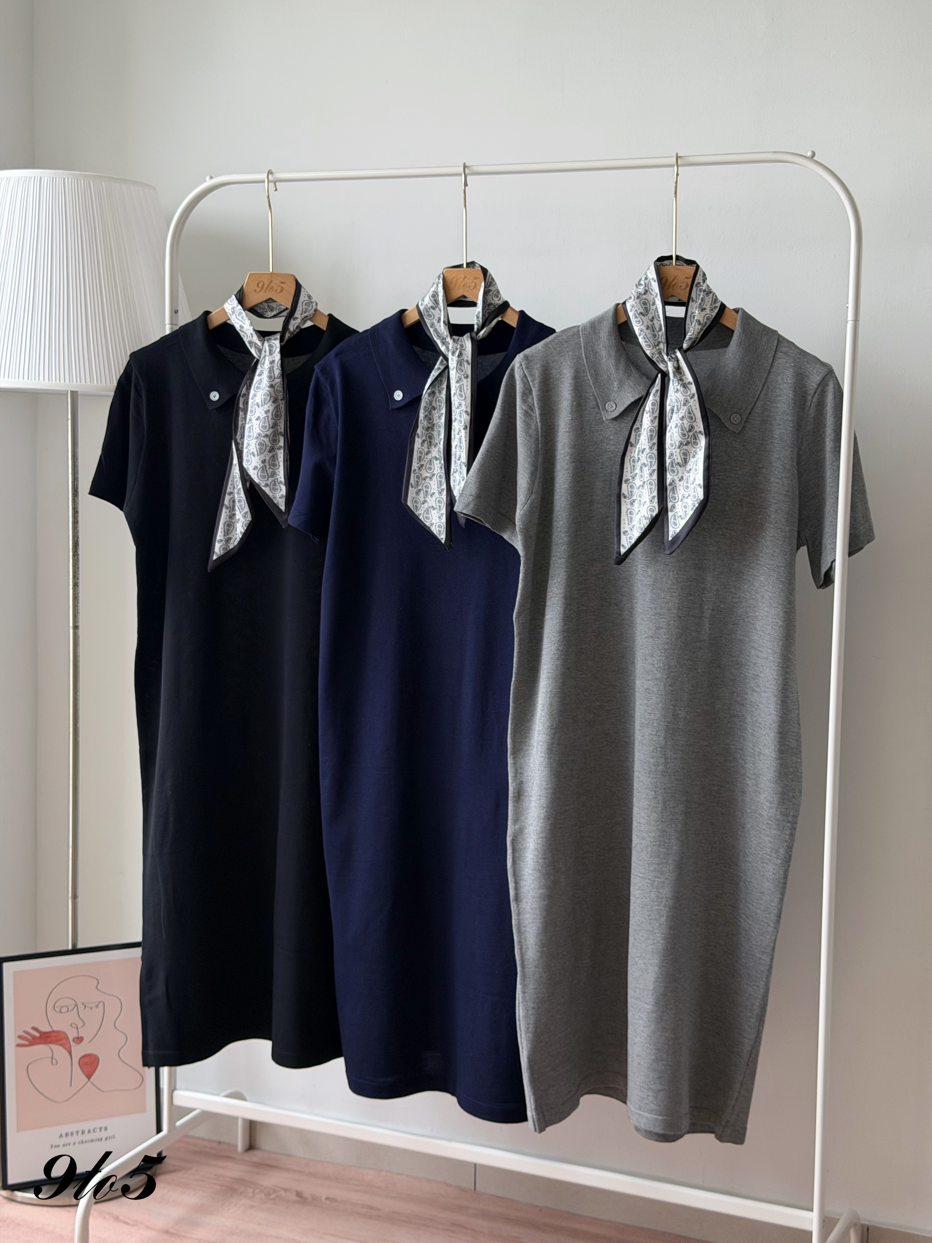 D2379 Polo Long Knit Dress - 3 Colors 