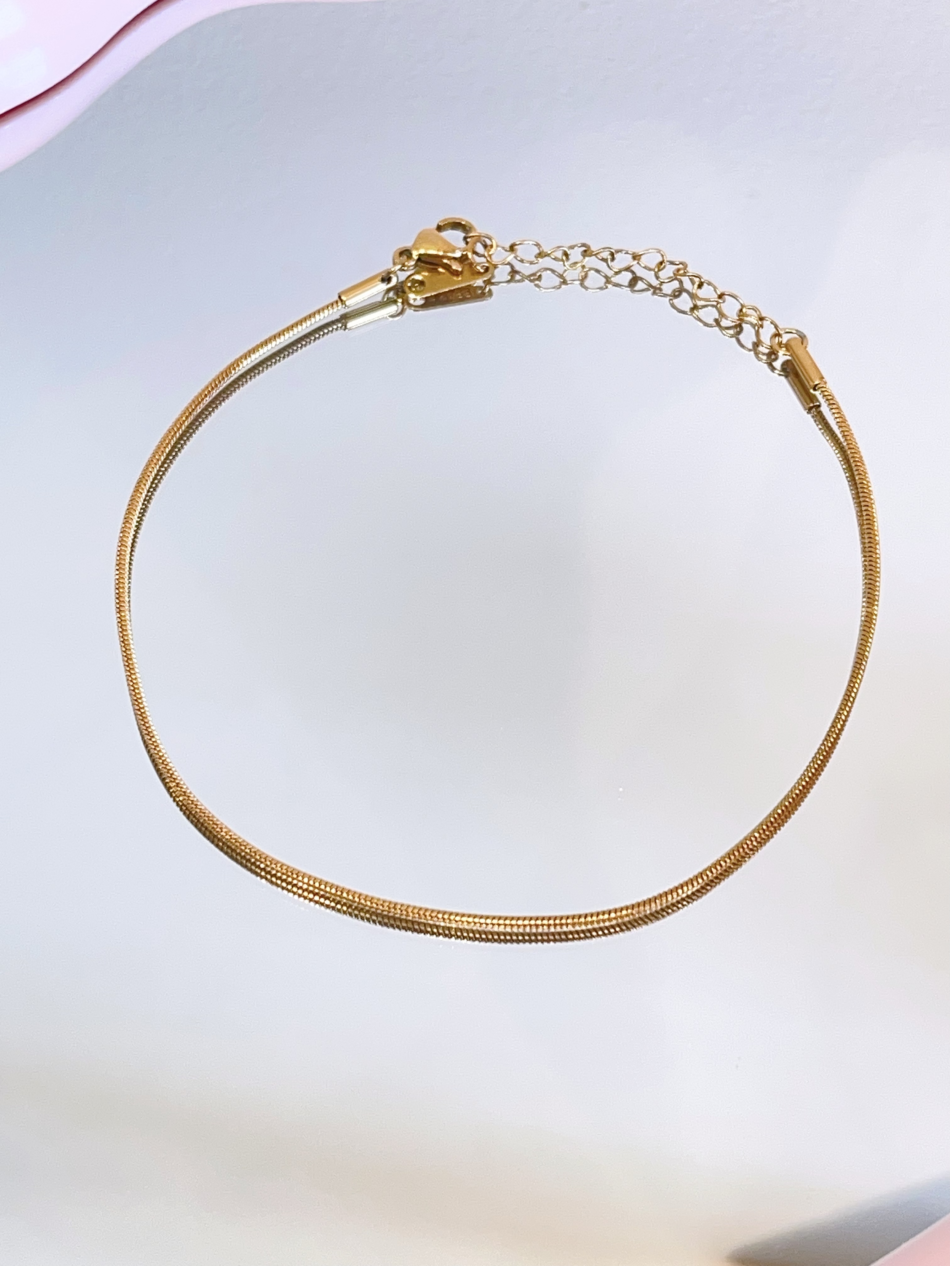 简约无吊饰钛钢脚链