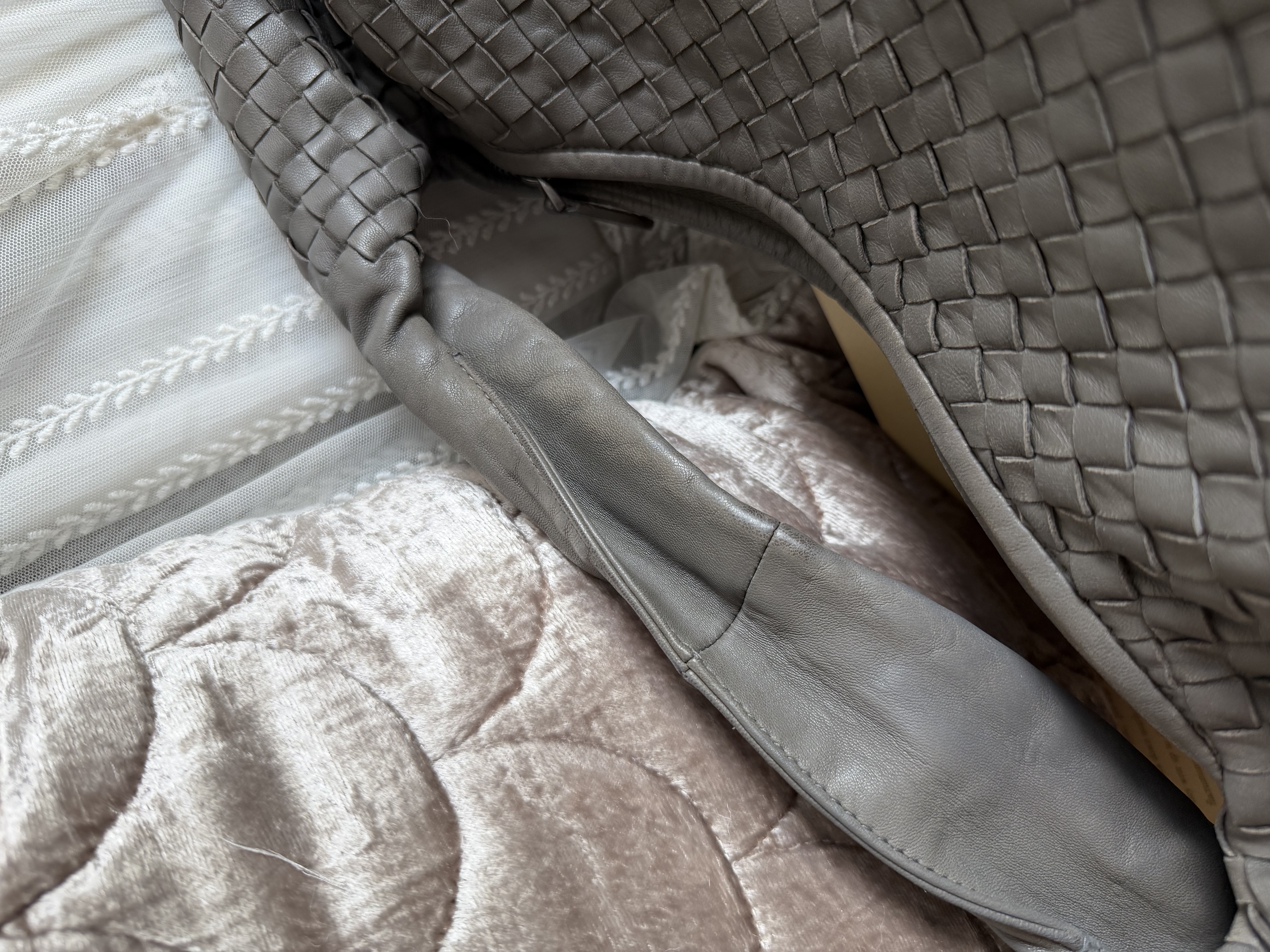 Bottega veneta grey Nappa Intrecciato Large Veneta Hobo bag