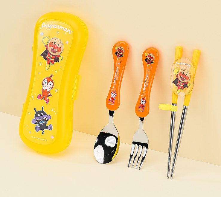 【預訂】韓國直送 麵包超人 Anpanman 不銹鋼學習筷餐具 4 件套
