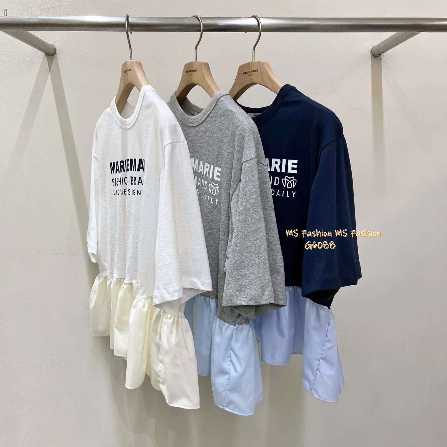 G6088 韓國🇰🇷型格字母拼布top