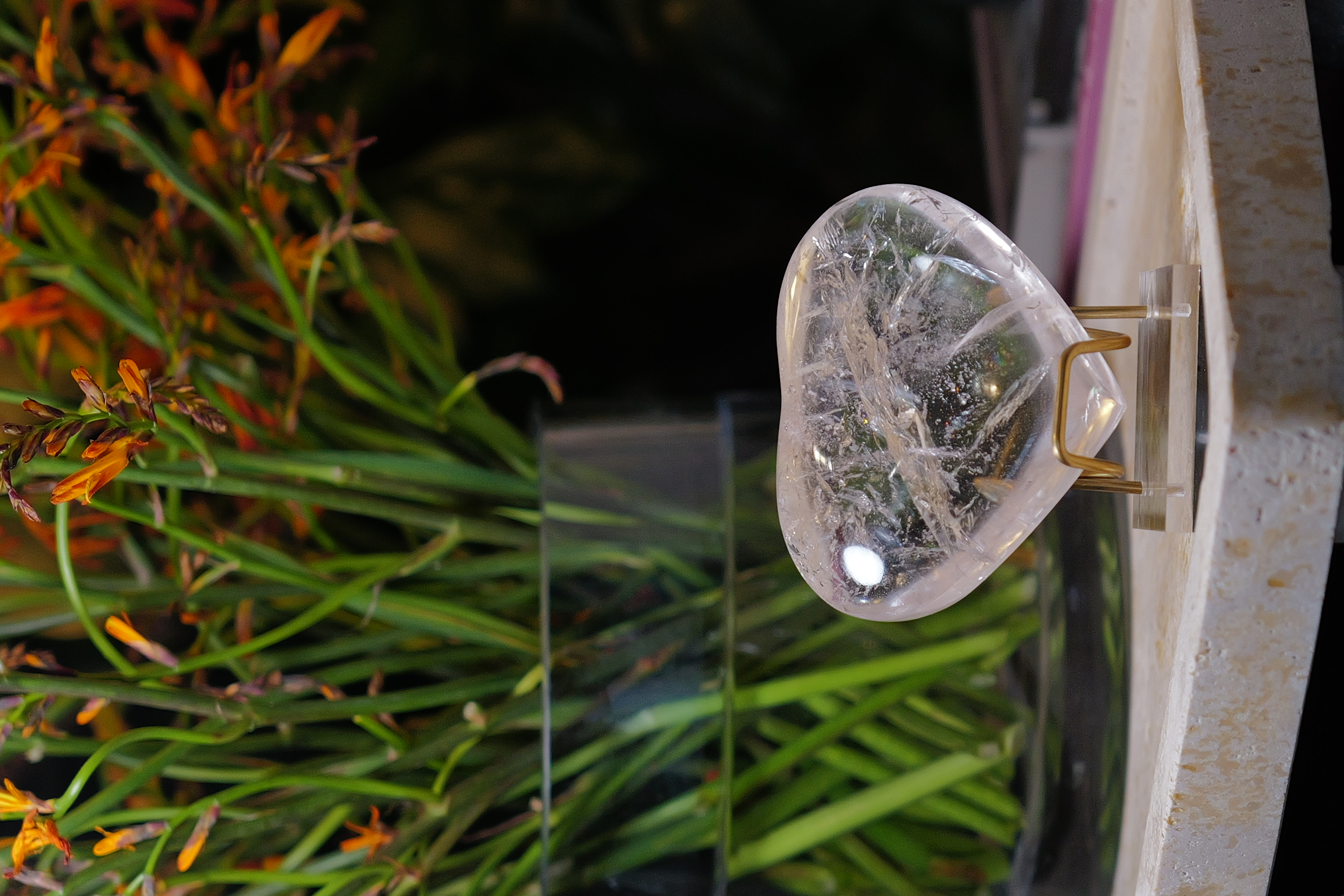 ༒8.3cm 白水晶愛心擺設༒ HE.1883CAA-RA30*As6