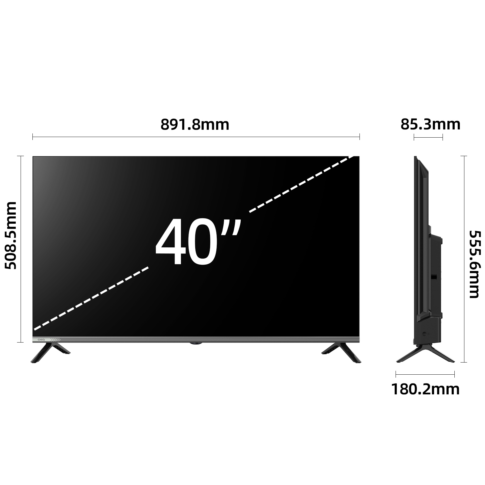[2 Years General Warranty] CHiQ 40 Inch QLED Google TV Metal Frameless Dolby Audio L40QM9