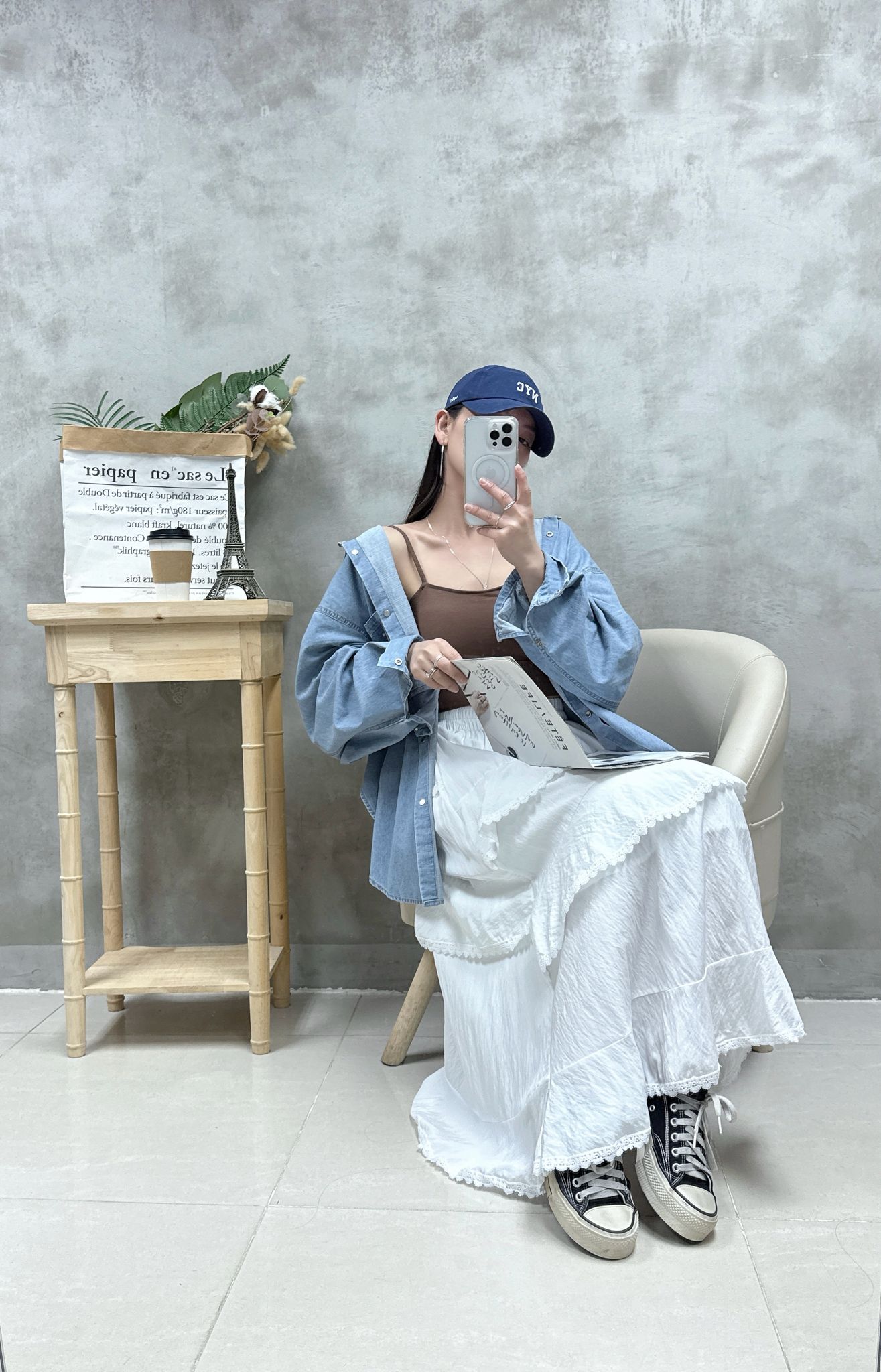 C17 車章軟身牛仔褸