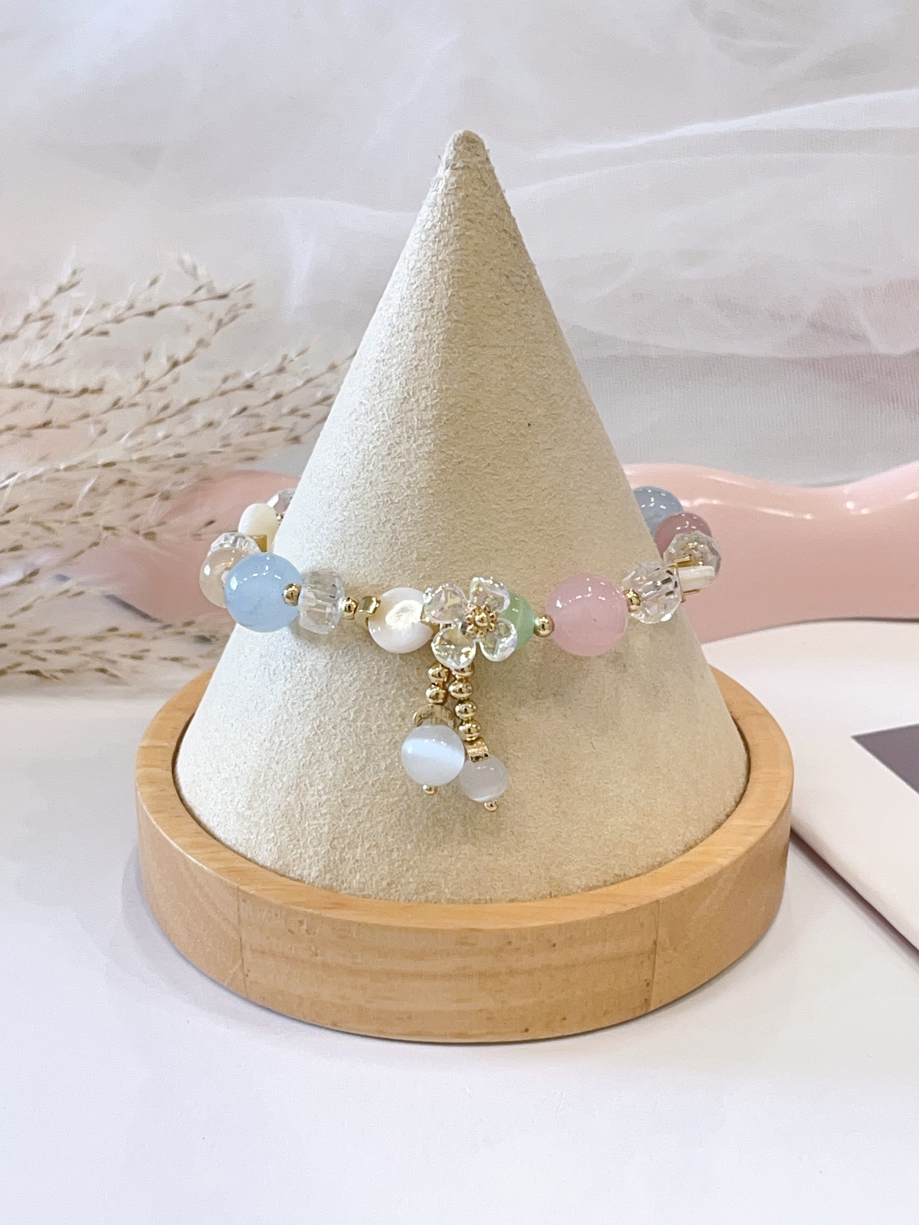 🌈✨ 多宝猫眼 × 海蓝宝 × 黄水晶 × 粉水晶手串 Multicolor Cat’s Eye, Aquamarine, Citrine & Rose Quartz 