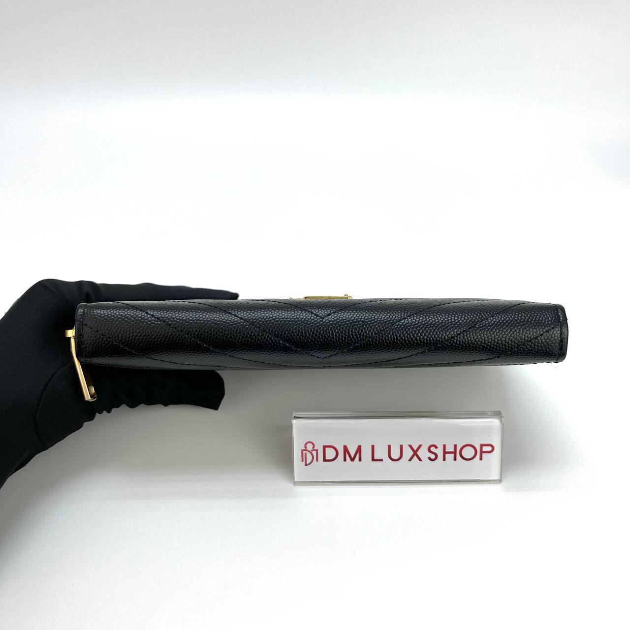 YSL Black Zip-Around Long Wallet GHW