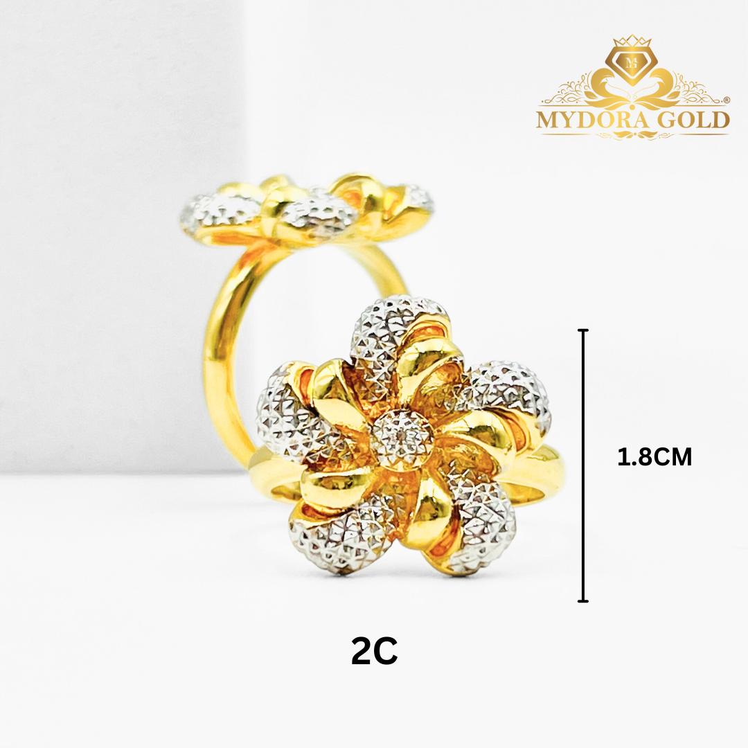 MYDORA Cincin Bunga Seri Mekar (5G) l EMAS 916/ 22K