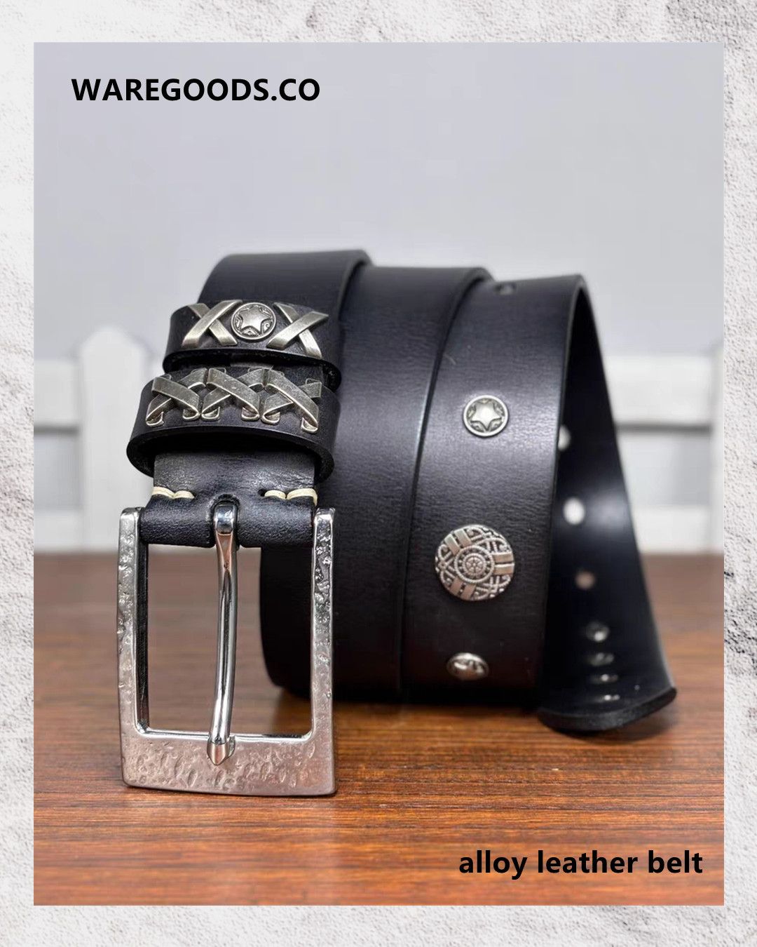 W201不銹鋼釦鉚釘牛皮皮帶