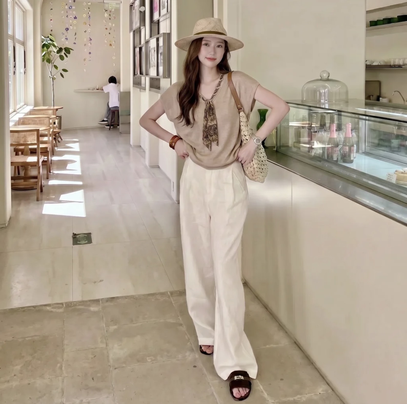 波西氛围感丝巾短袖上衣 Boho Chic Scarf Top