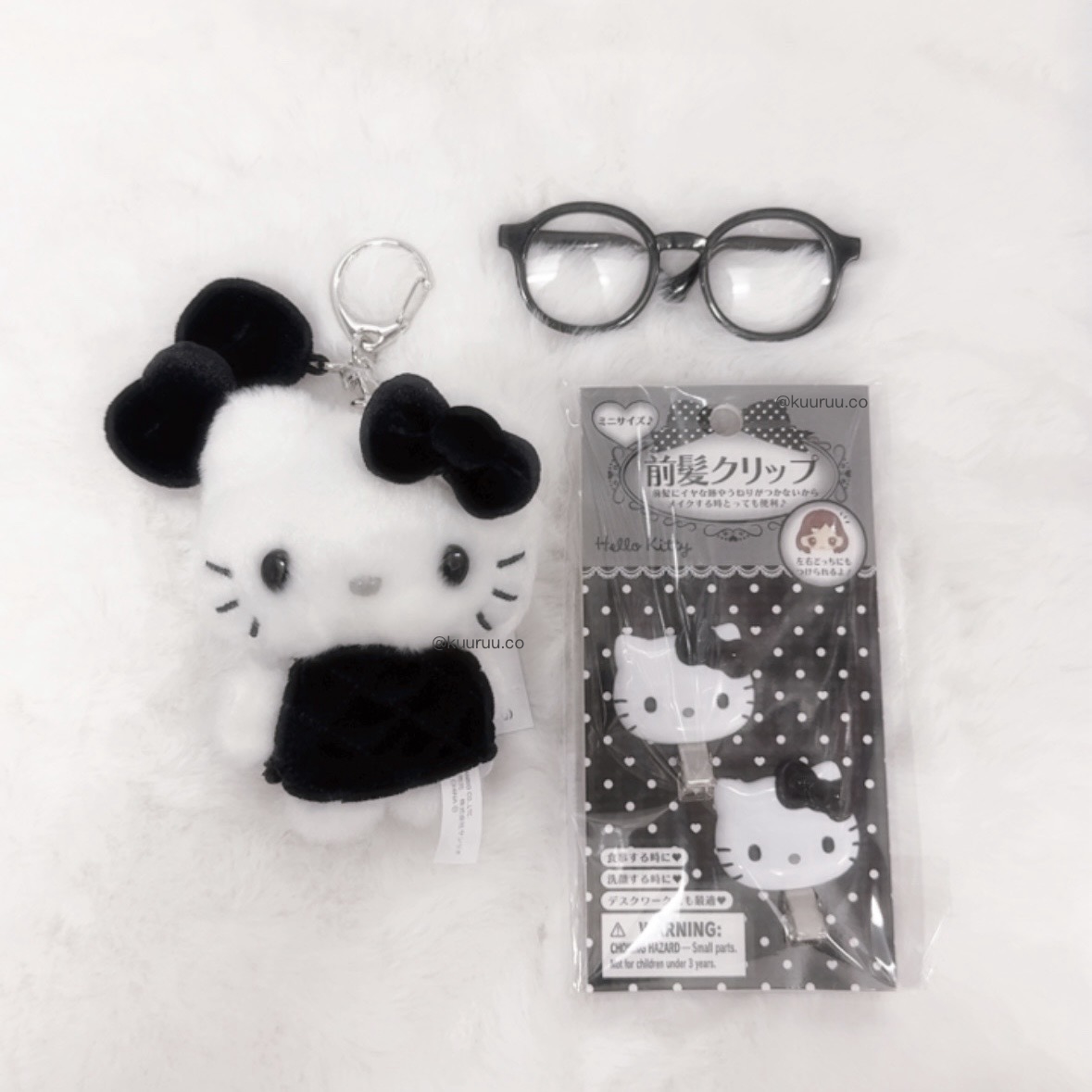 現貨｜hello kitty直立式對裝髮夾（黑白色款）🖤