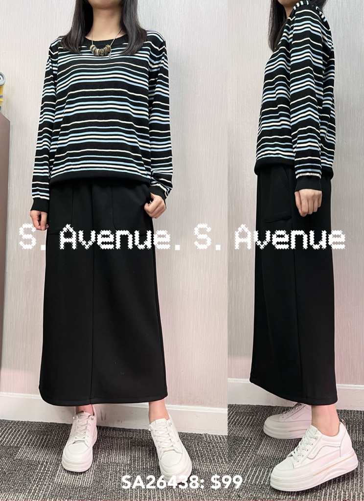 SA26438: 長袖彩間線top