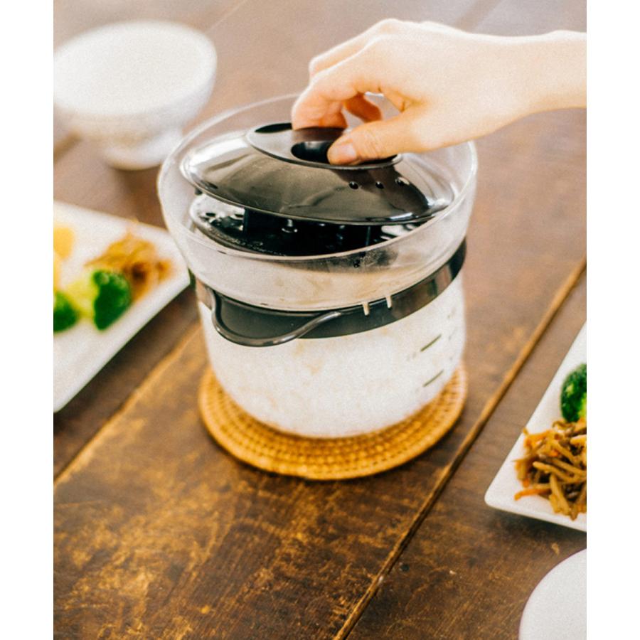 日本製 Hario - 耐熱可微波便利飯釜 - XRCN-2-B - 1至2杯米 - 黑色