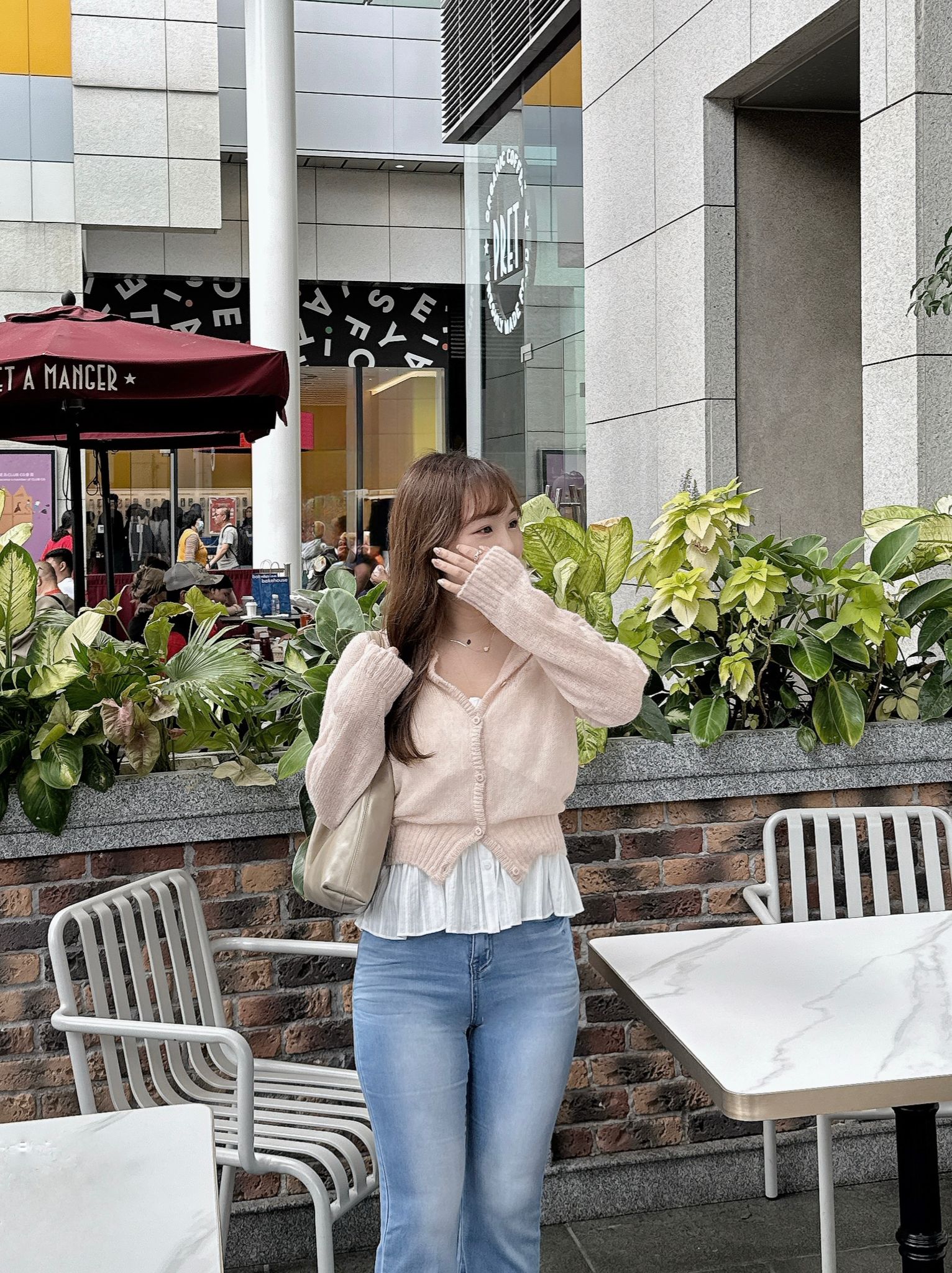 【日常甜美】荷葉邊拼接吊帶上衣