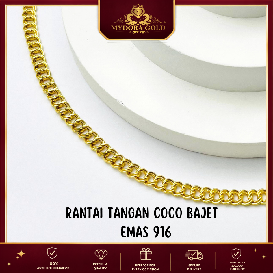 MYDORA Rantai Tangan Coco Bajet (2g-3g +/-) | Emas 916/22K