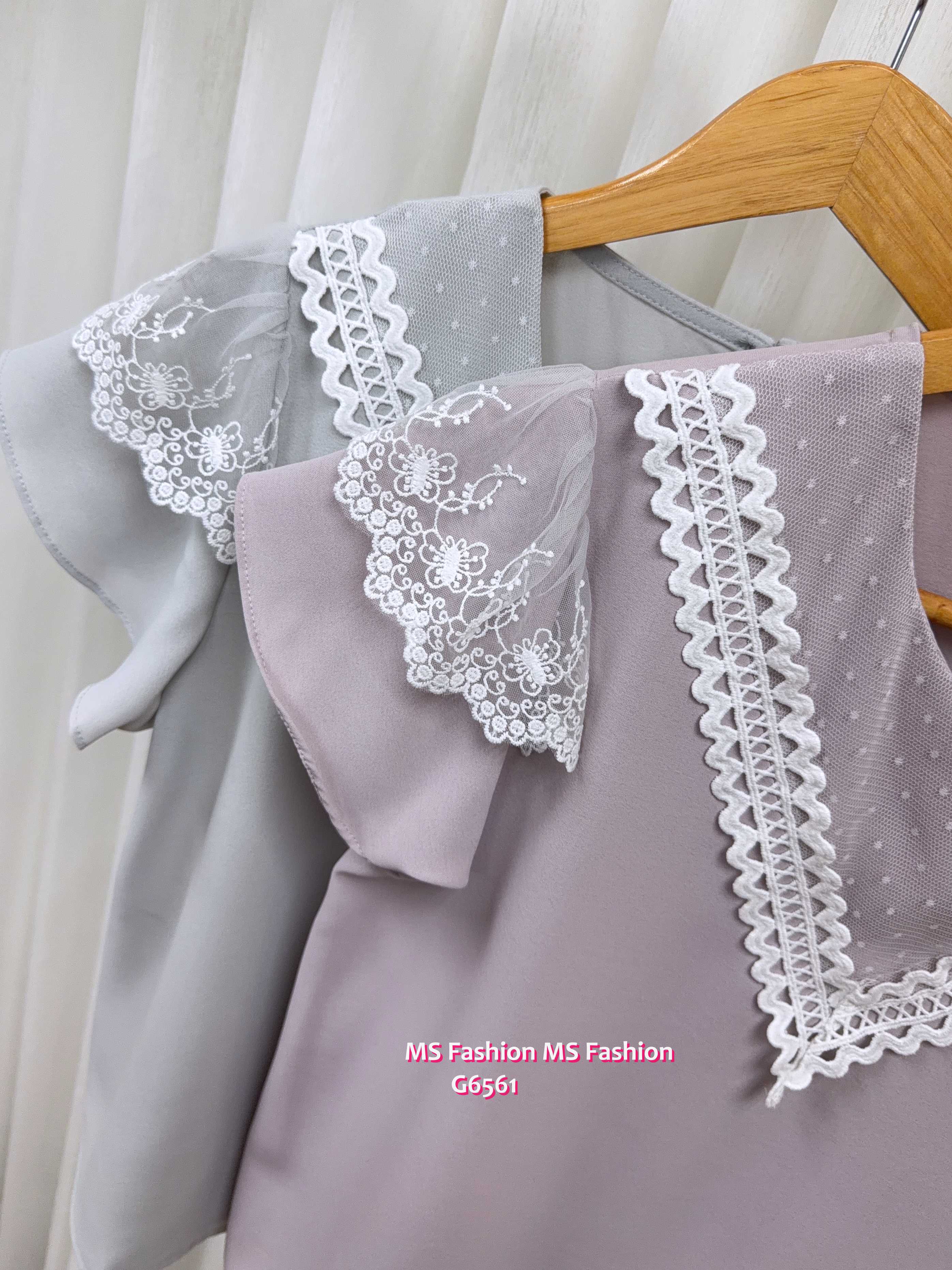 G6561 波浪V lace pattern top