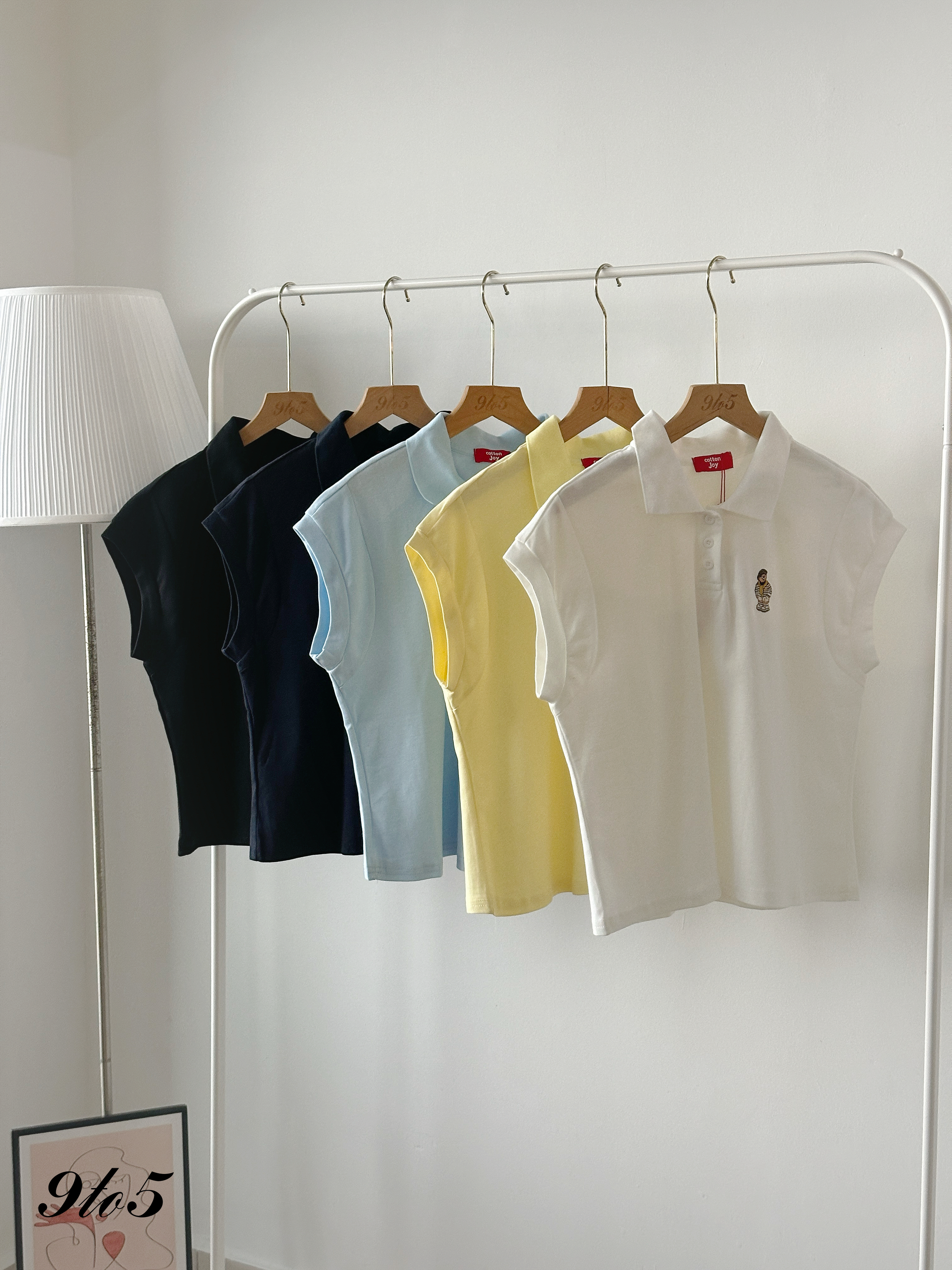T4441 Embroidery Bear Polo Top - 5 Colors 