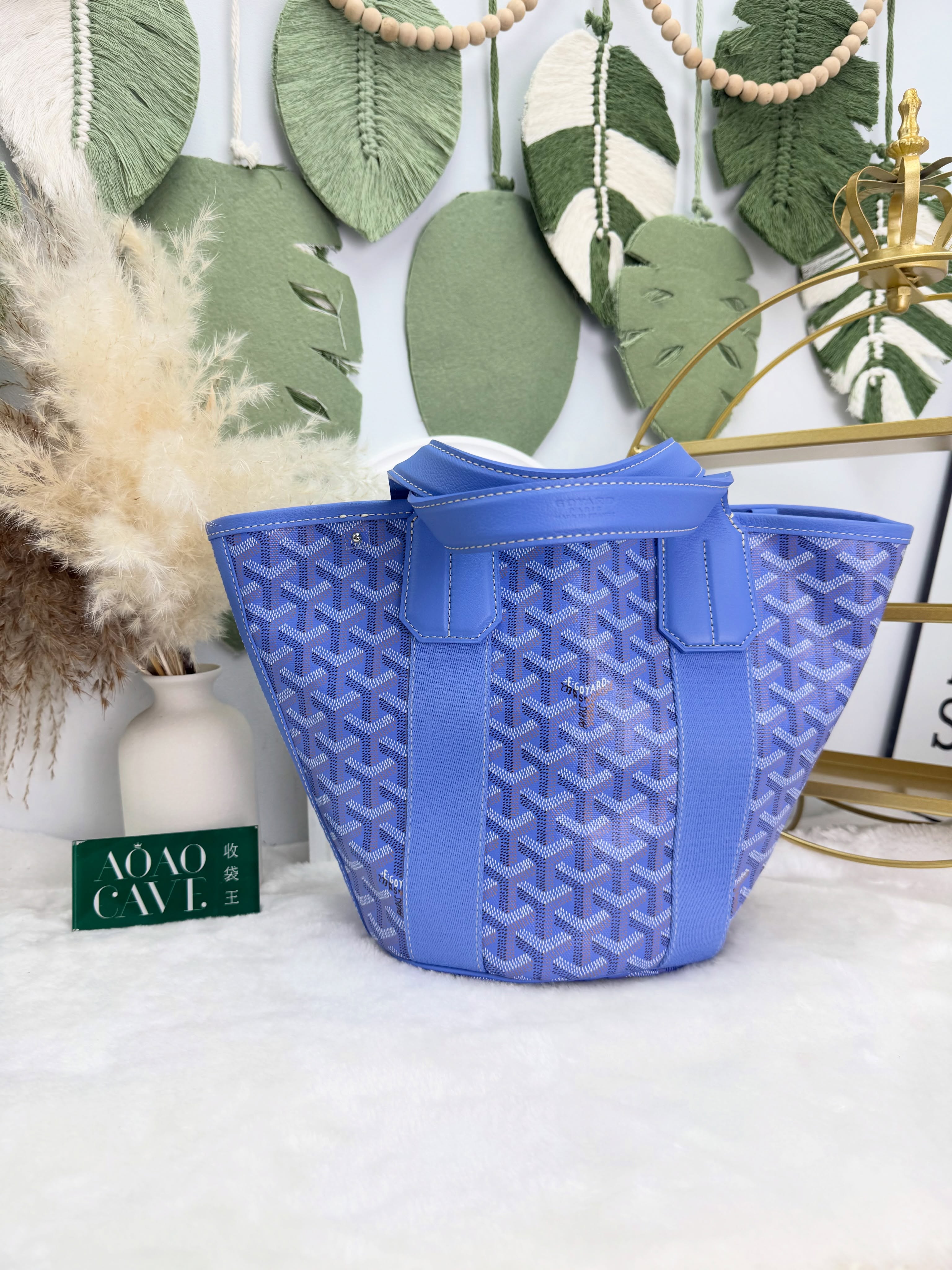 Goyard 👜 PRE OWNED 🛍️💙🌺2025限量 鳶尾花紫色 BELHARRA 🩵🪻有塵袋有肩帶 