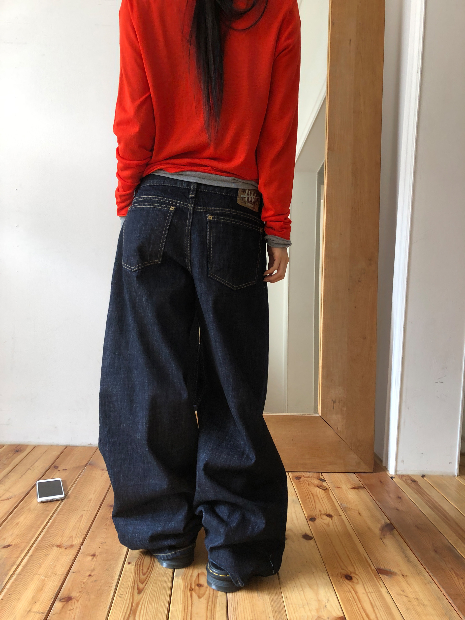 Raw Low Wide Denim Pants
