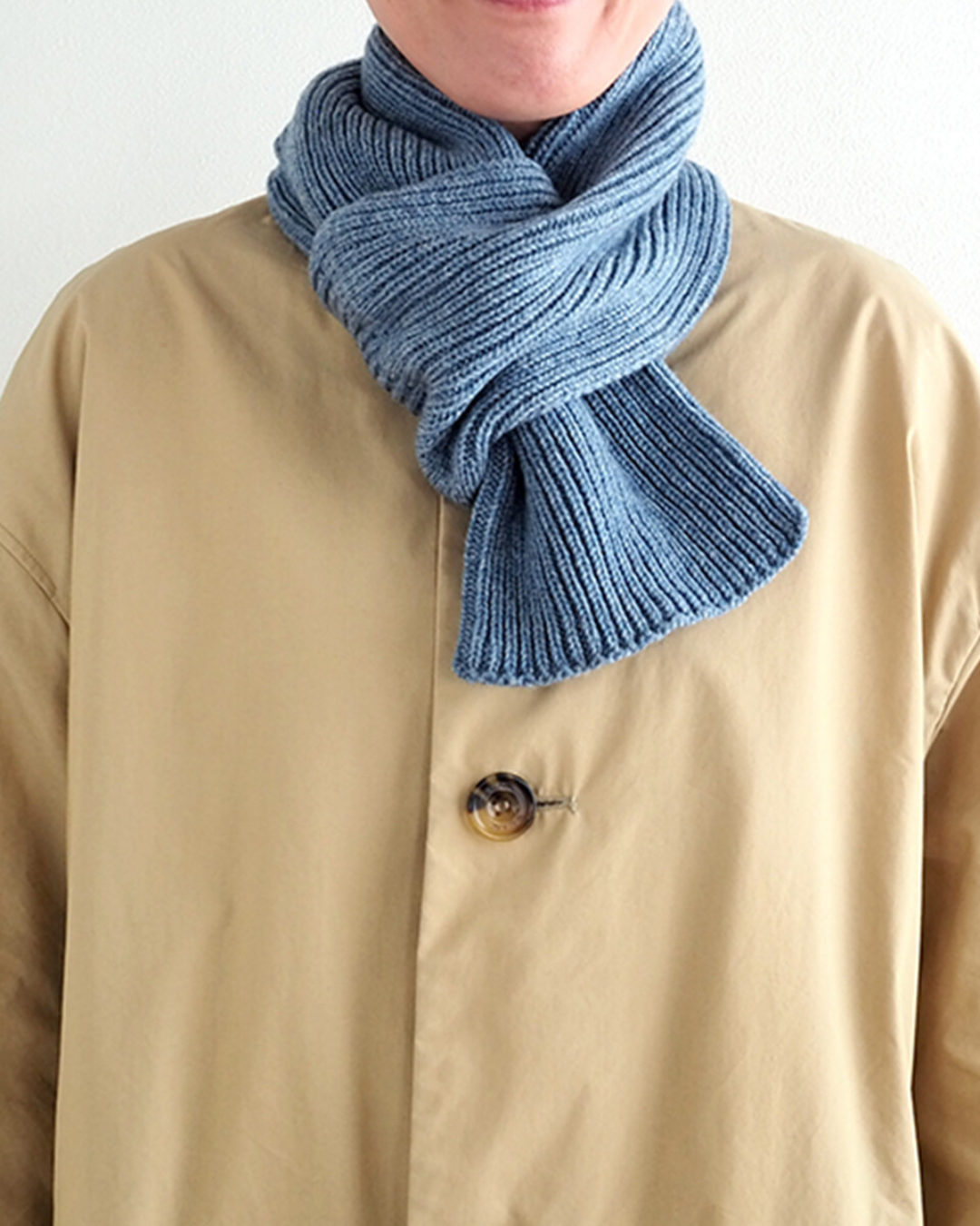 日本代購【 2026新色 日本直送 日本製 MAISON BLANCE 100%美麗諾羊毛 迷你頸巾 Made in Japan Merino Wool Ribbed Mini Muffler 】