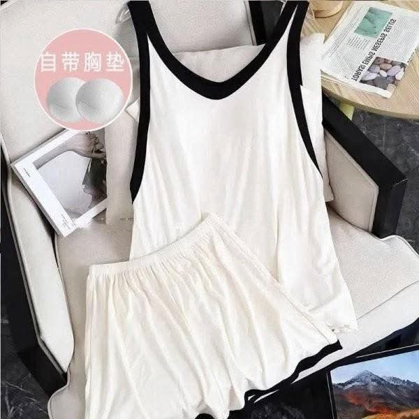 2套$68。4色選擇。🌸【自帶胸墊家居兩件套】🌸